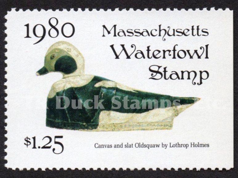Massachusetts 1980 MA7 Oldsquaw Decoy Duck Stamp