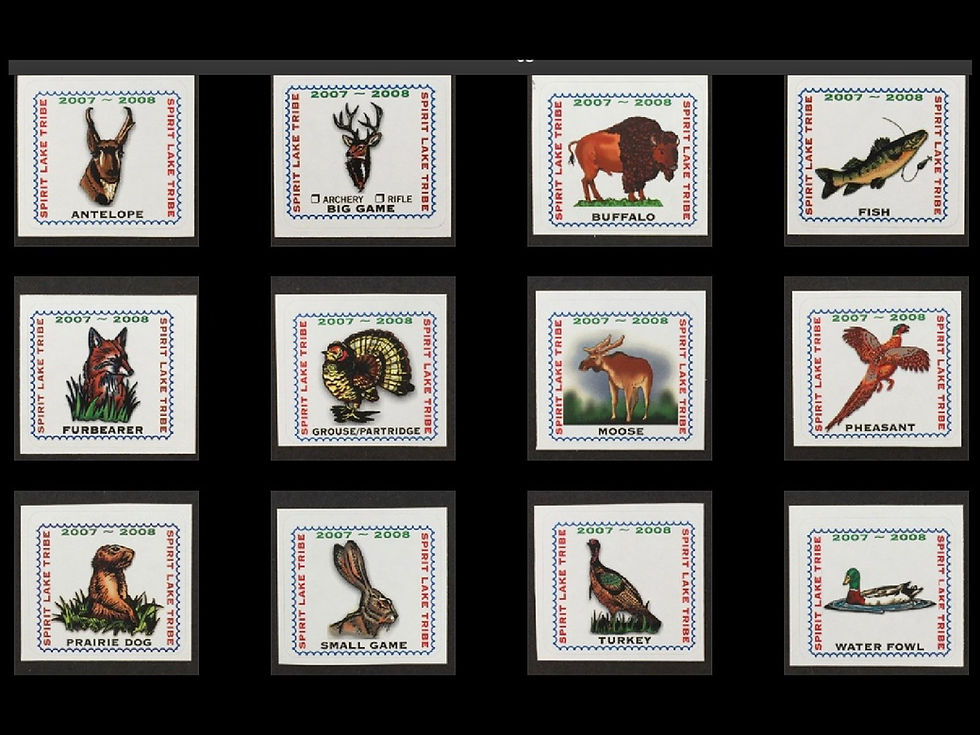 SL107-118 Spirit Lake Tribe 2007-08 Set/12 Stamps