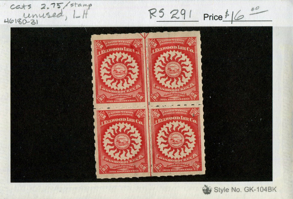 RS291p J Ellwood Lee Private Die Medicine Stamp