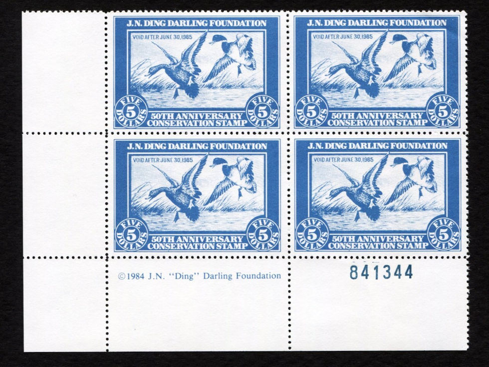 1984 Ding Darling $5 Conservation Stamp Plate Block, MNH VF-XF