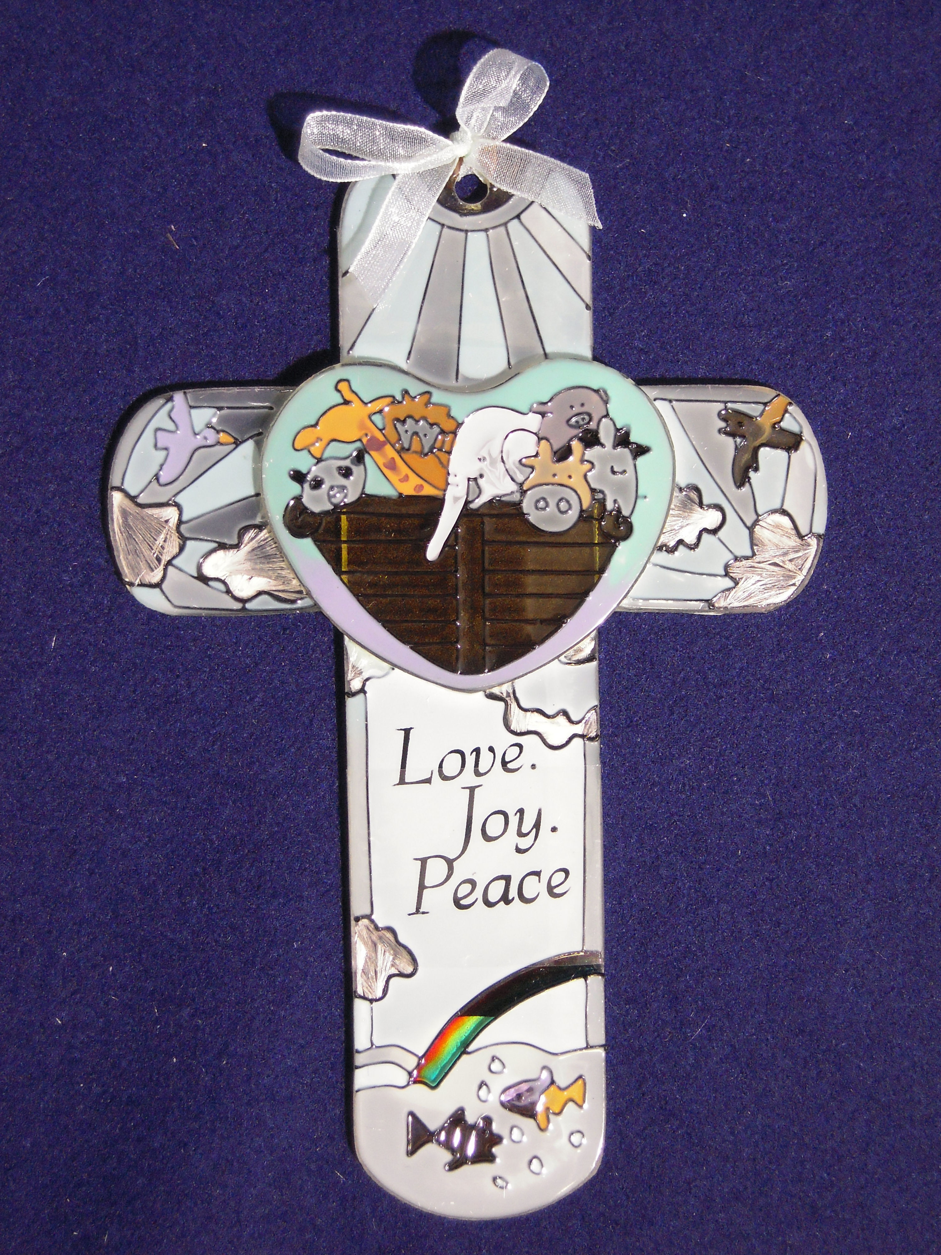 手繪玻璃十字架連燭台(小)