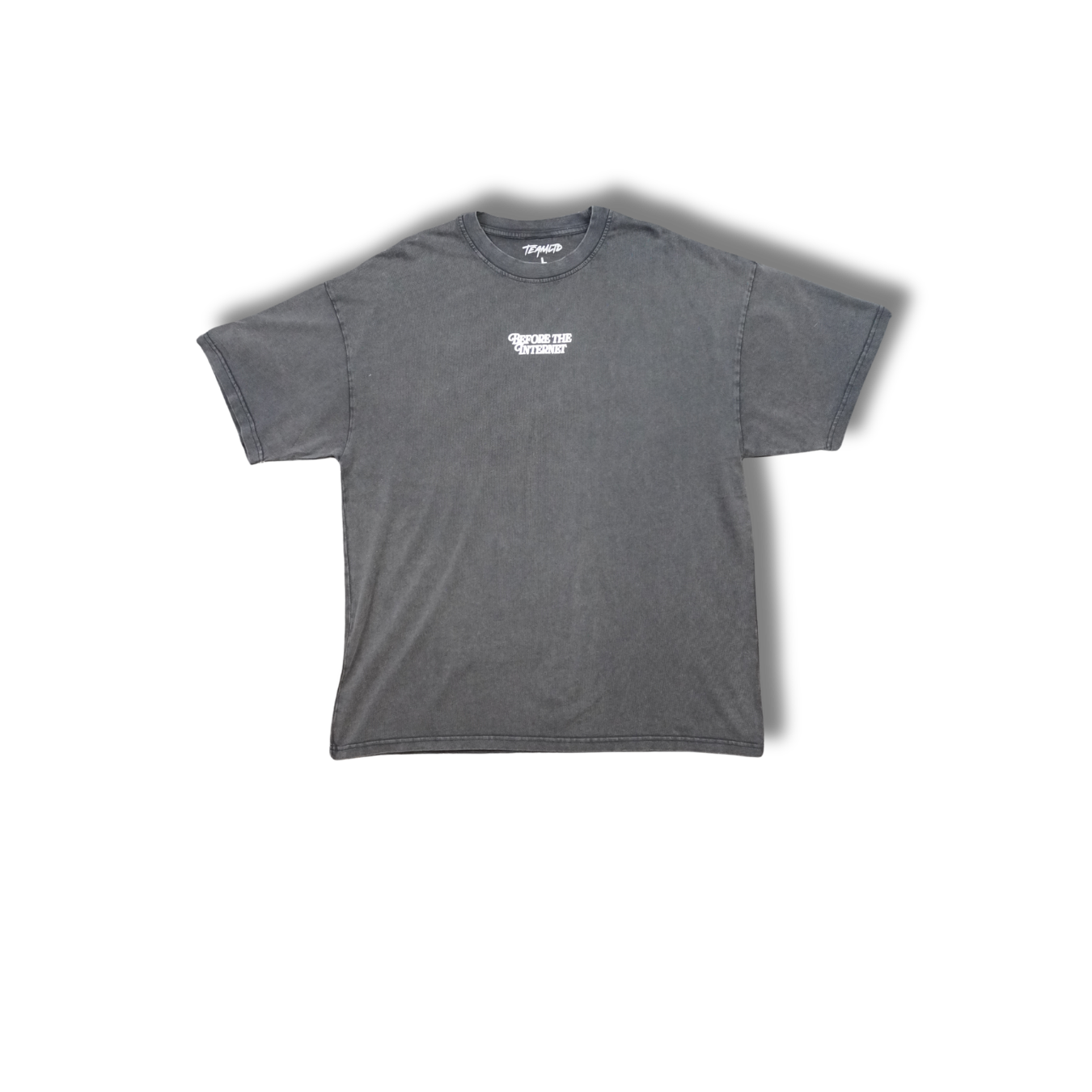 Gray Before The Internet T Shirt with small chest logo