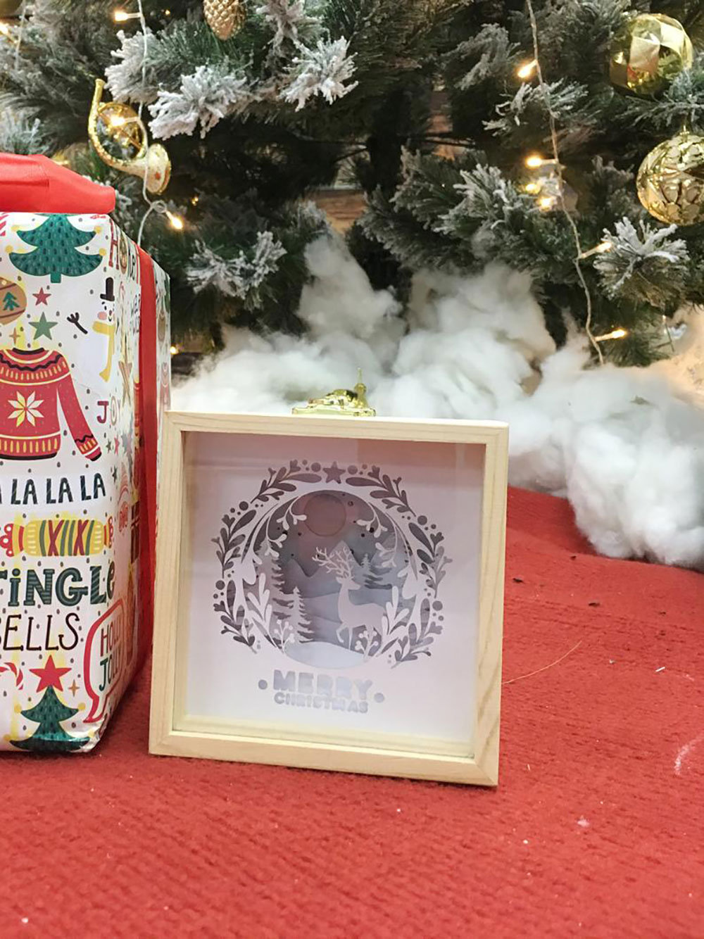 Download Santa S Tree Svg Cut File Template 3d Shadow Box Christmas Patterns Craft Supplies Tools Safarni Org