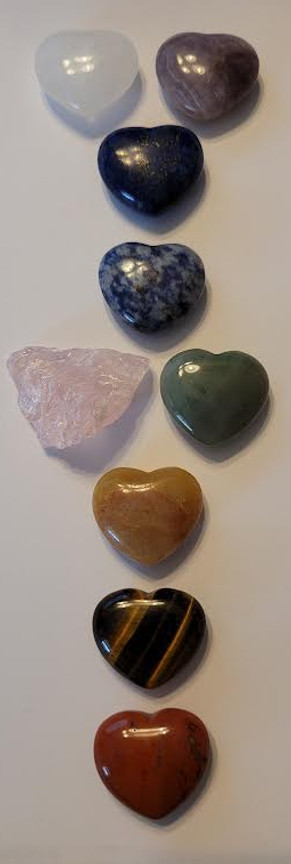 7 Chakra stones correlating to the 7 energy levels of the body.
