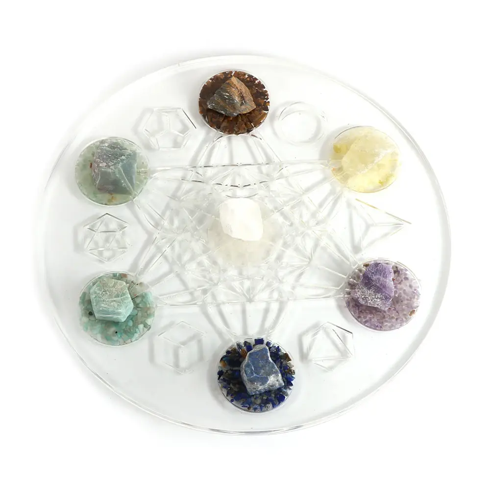 Epoxy Resin Orgone Crystal Plate for Chakra Balance