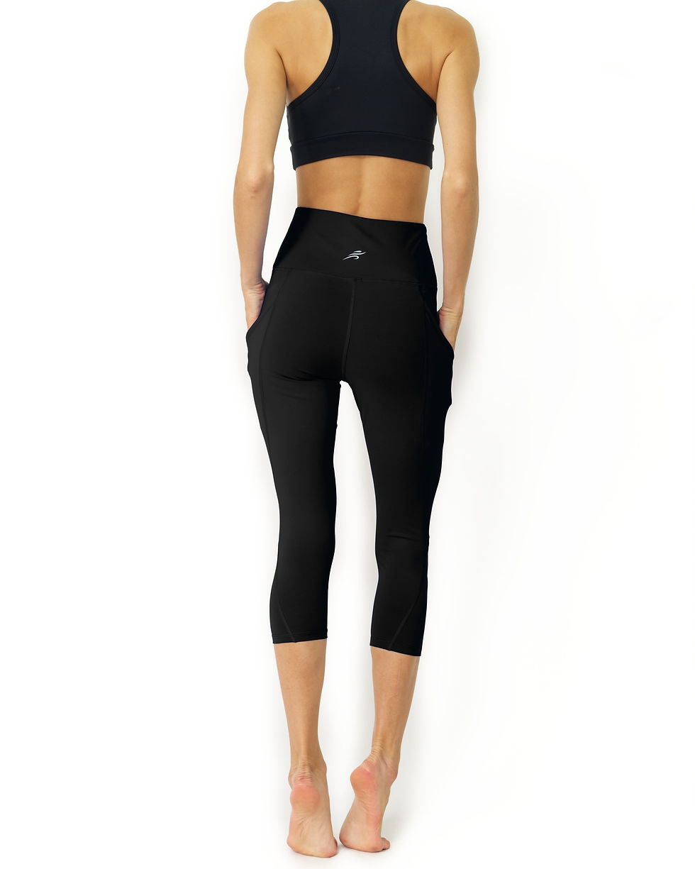 Thumbnail: High Waisted Yoga Capri Leggings - Black @ jy1.org