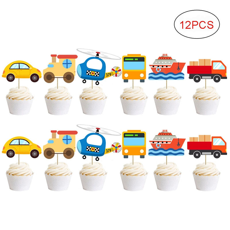 Thumbnail: Happy Birthday Decoration - Airplane Car Traffic Light Banner