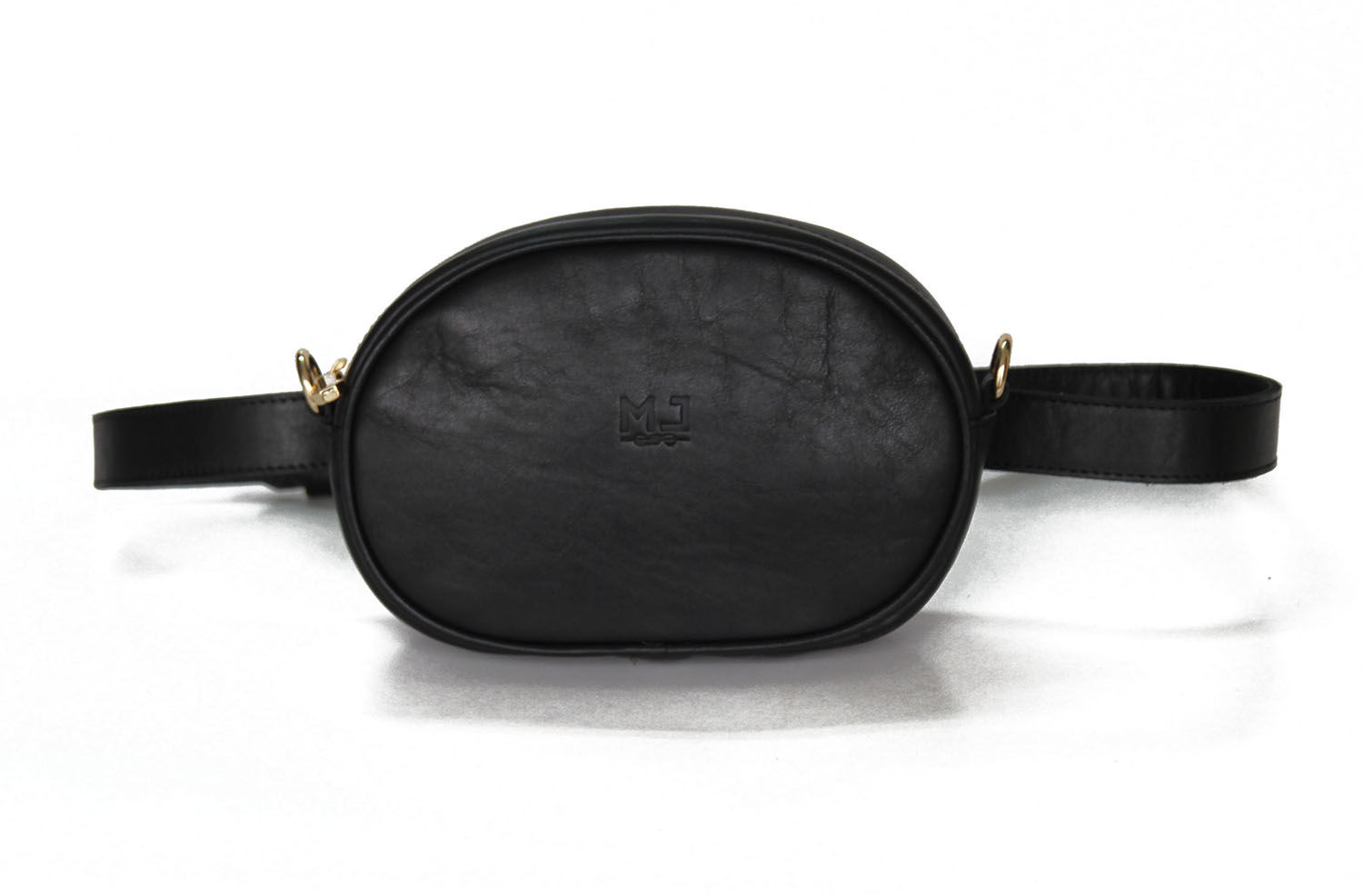 👜 Leather Black Belt Bag