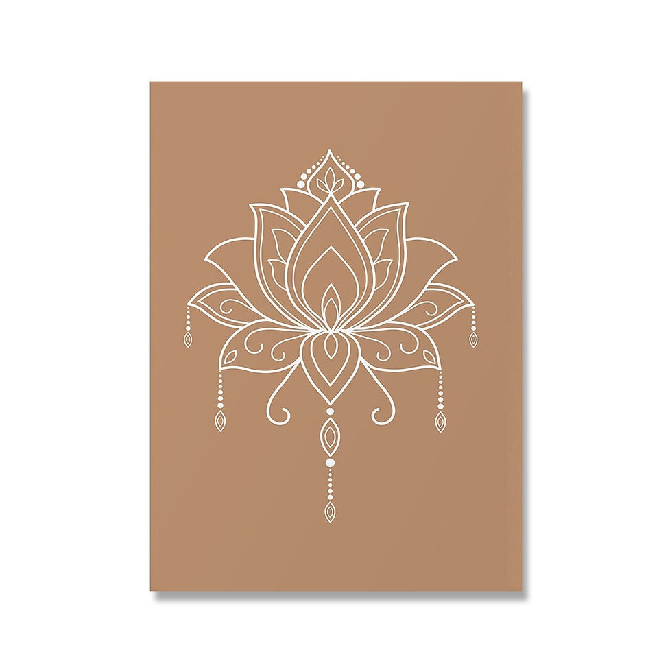 Thumbnail: Zen Yoga Mandala Buddha Lotus Neutral Colors Wall Art