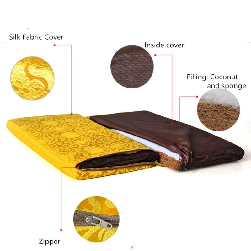 Thumbnail: Zafu and Zabuton Meditation Cushion Set - Lotus Meditation Pillow