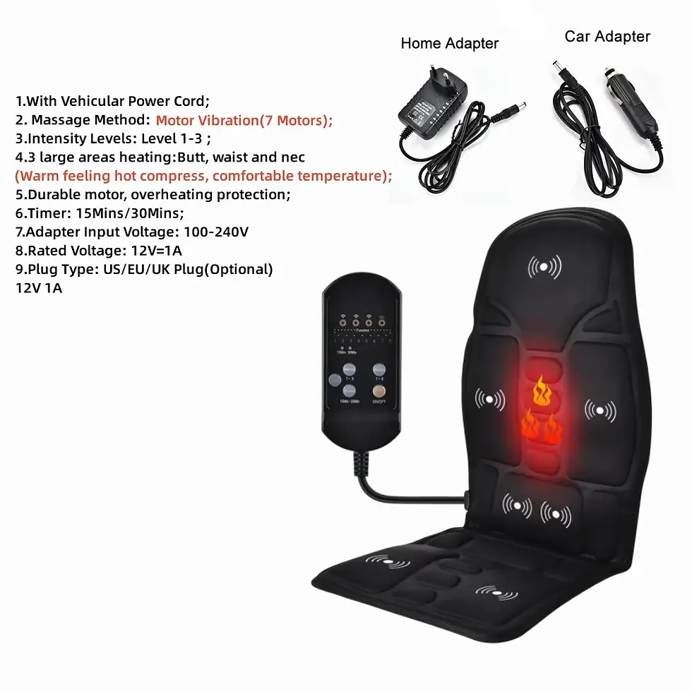 Thumbnail: Car Chair Office Lumbar Neck Pain Relief Vibration Cushion