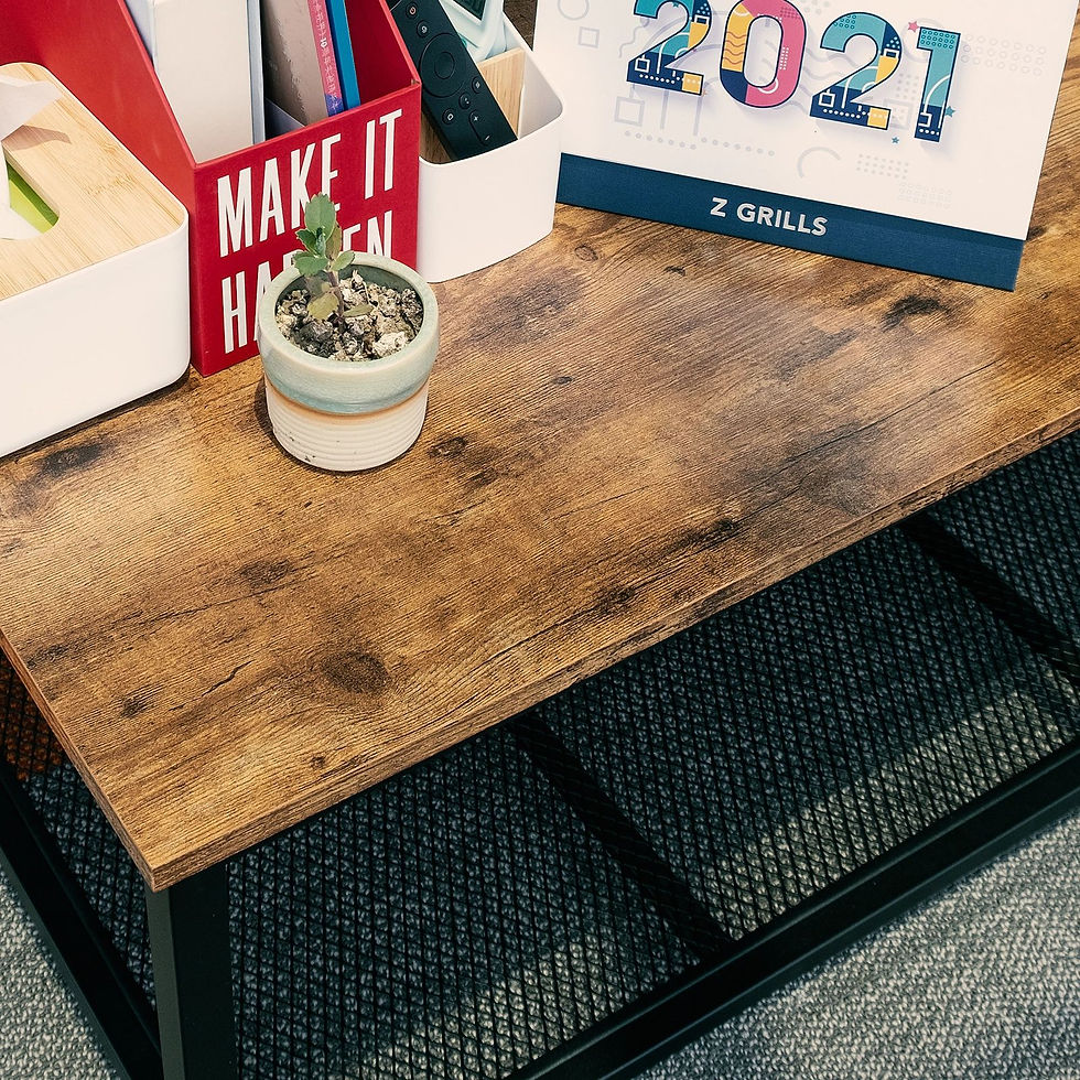Miniatura: Industrial Coffee Table with Steel Frame and Storage