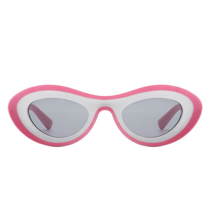 थंबनेल: Alba - Oval Retro Round Tinted Fashion Cat Eye Sunglasses