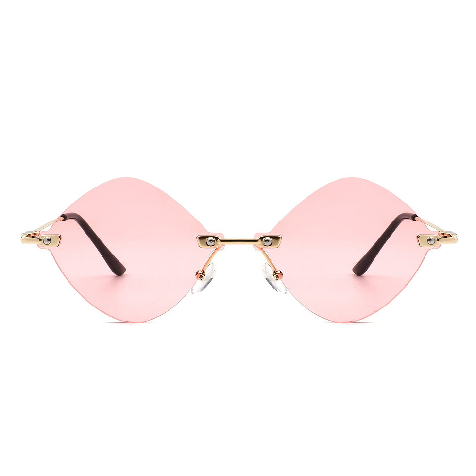 Thumbnail: Bluewave - Rimless Retro Round Geometric Frameless Tinted Fashion Sunglasses