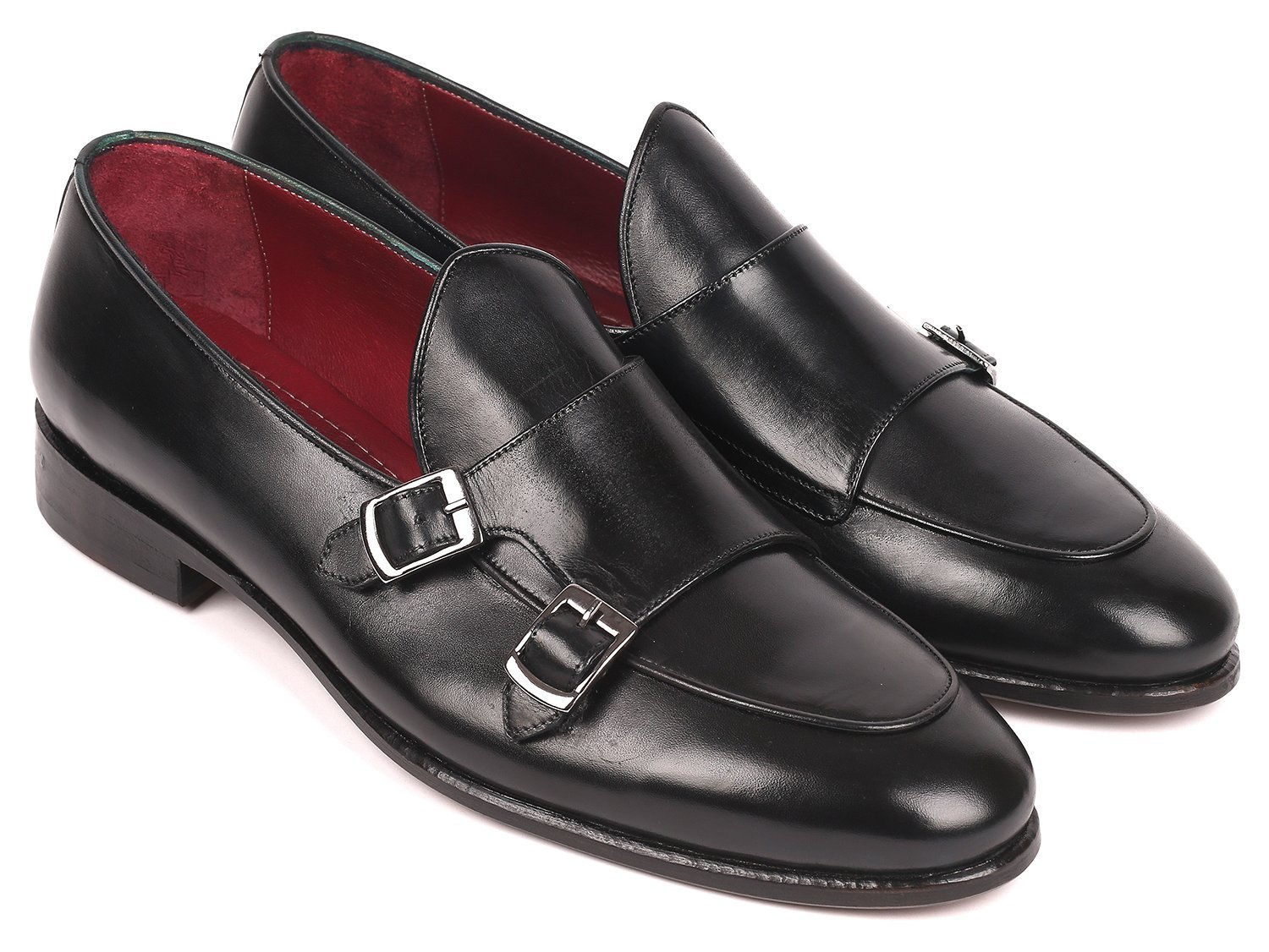👞 Paul Parkman ♂️ Black Double Monkstrap Shoes