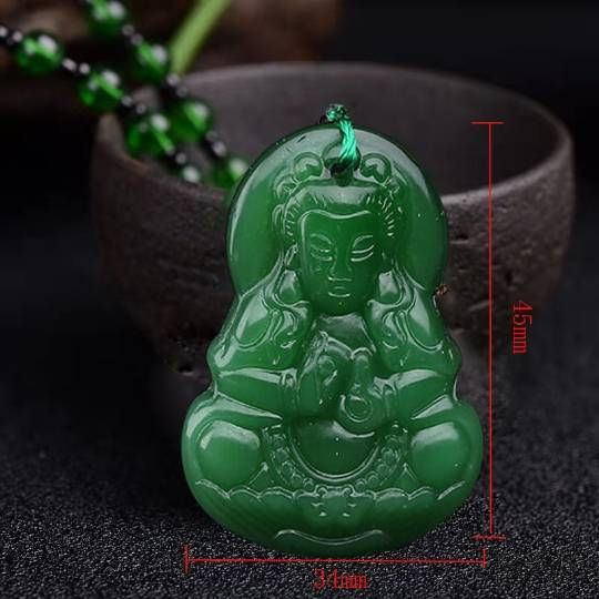 Thumbnail: Crystal Jade Auspicious Necklaces: Guanyin, Buddha, Deity, Amulet (Customizable)