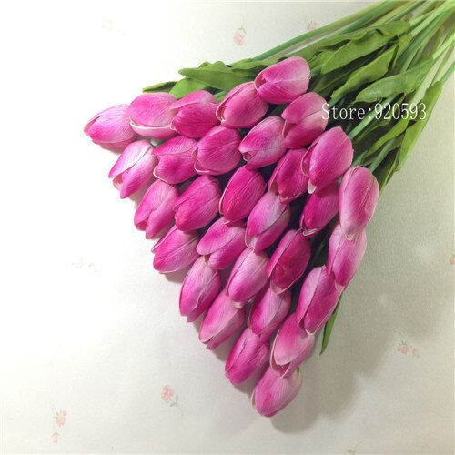 Thumbnail: 1.3.1:  31pcs/Lot PU Mini Tulip Flower Real Touch Wedding Flower Bouquet