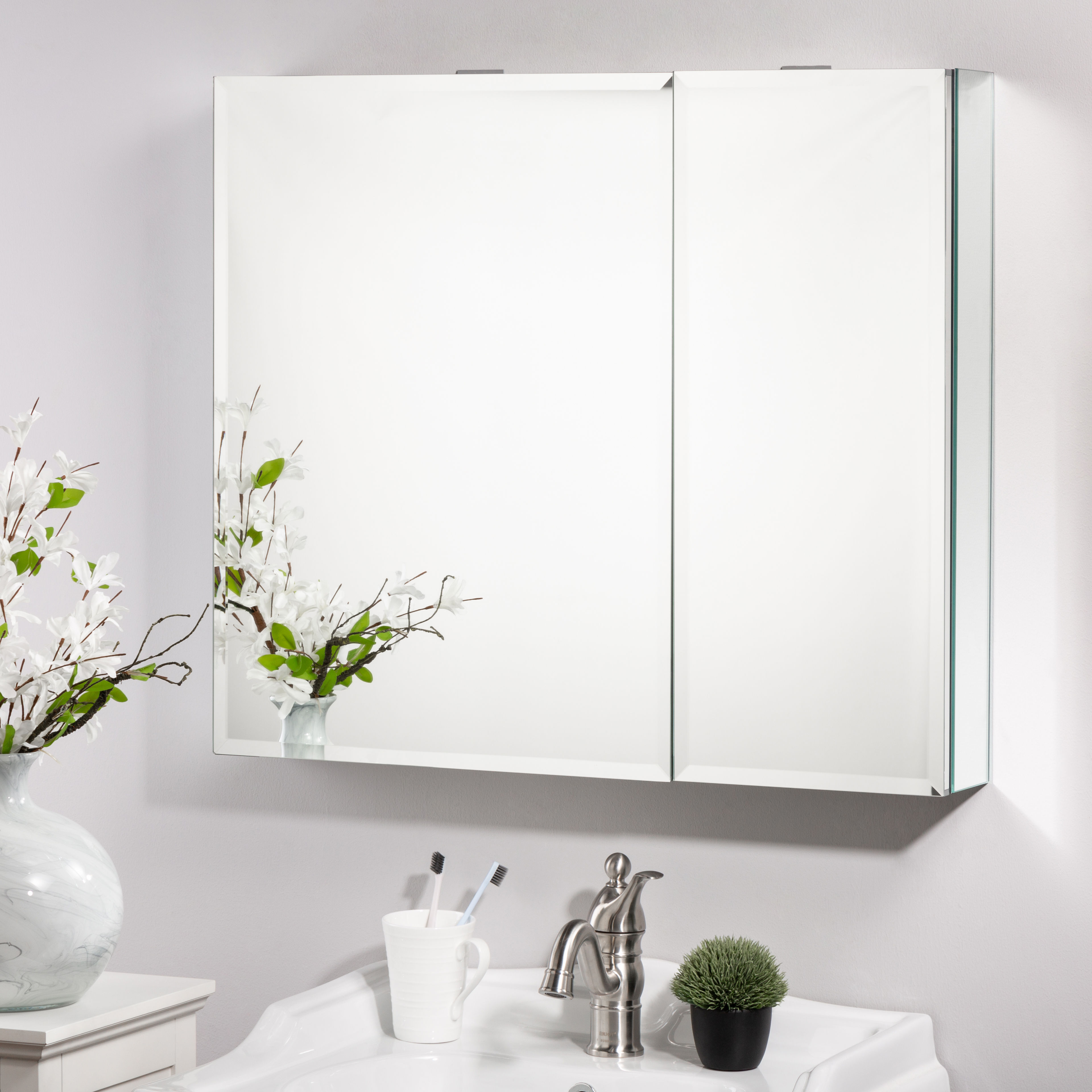 Mirror Cabinet | Wall-mounted | Aluminum| Bathroom Medicine Cabinet | Adjustable