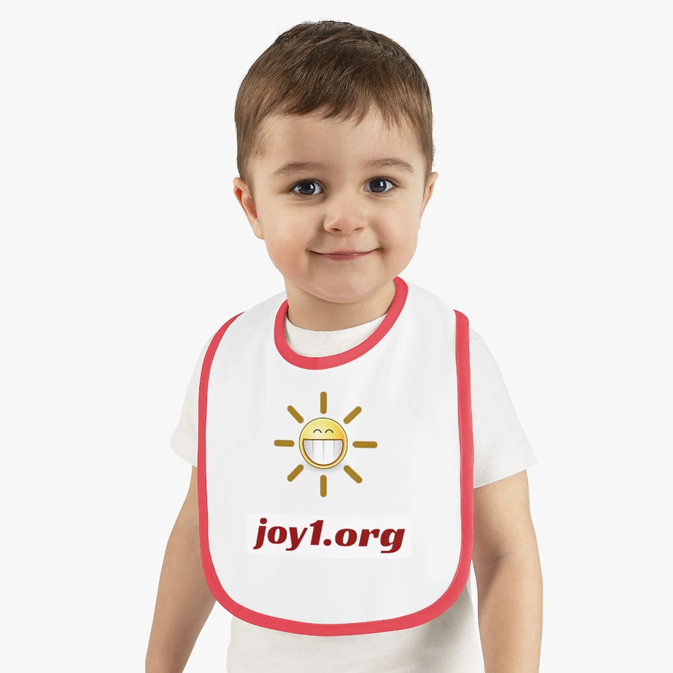 Thumbnail: Joy1.org Happy Baby Contrast Trim Jersey Bib