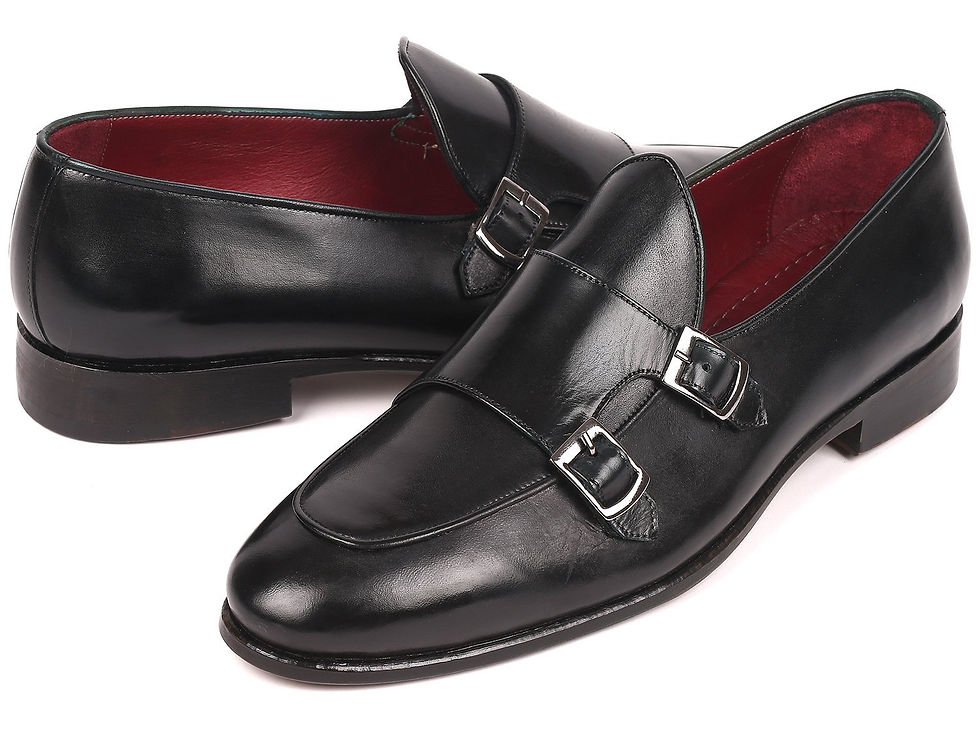 Thumbnail: 👞 Paul Parkman ♂️ Black Double Monkstrap Shoes