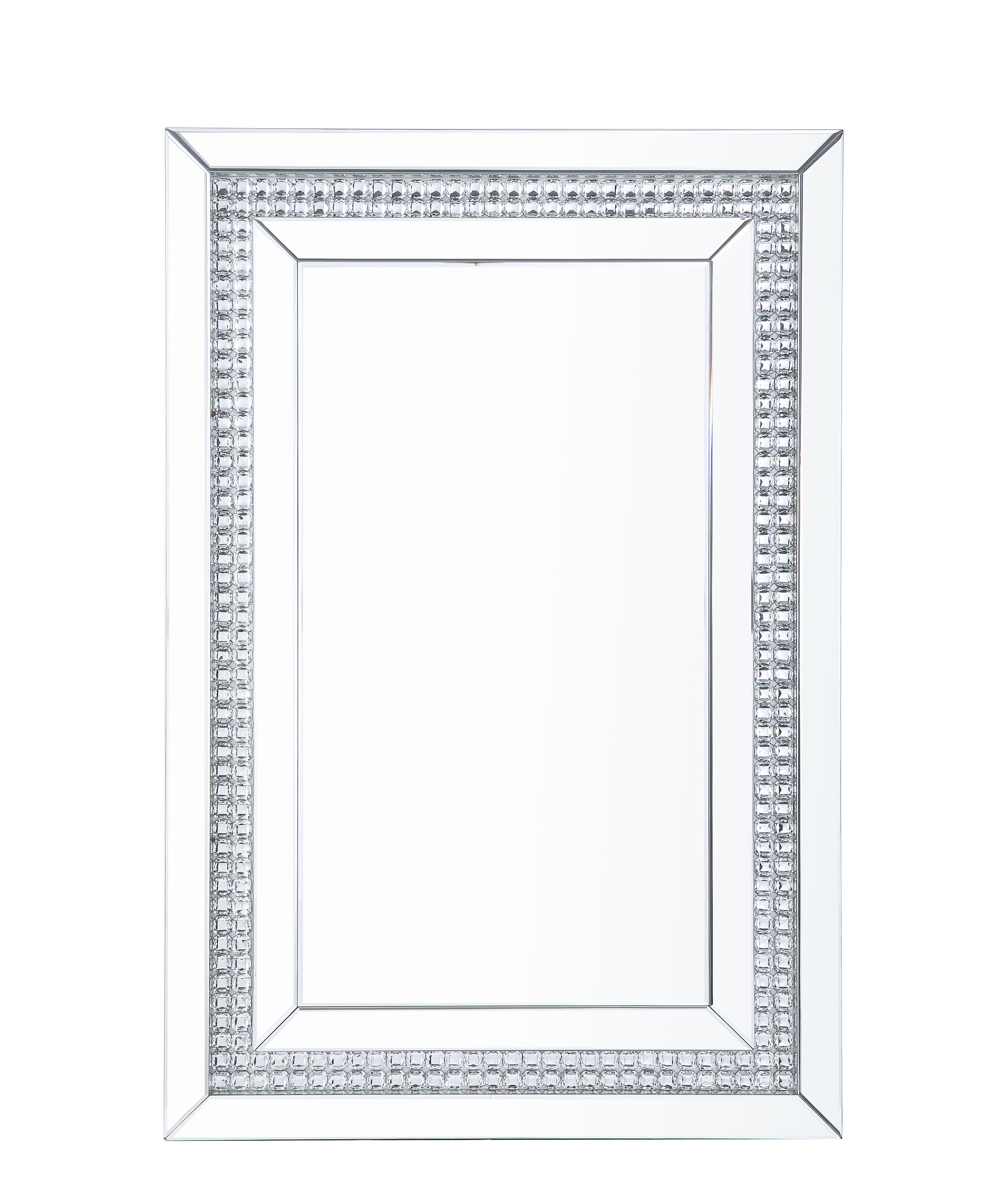 ACME Lotus Wall Décor in Mirrored & Faux Crystals Inlay 97805