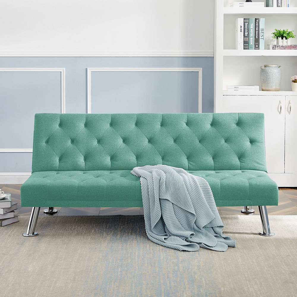 Futon Sofa Bed, Upholstered Folding Sleeper sofa for Living Room