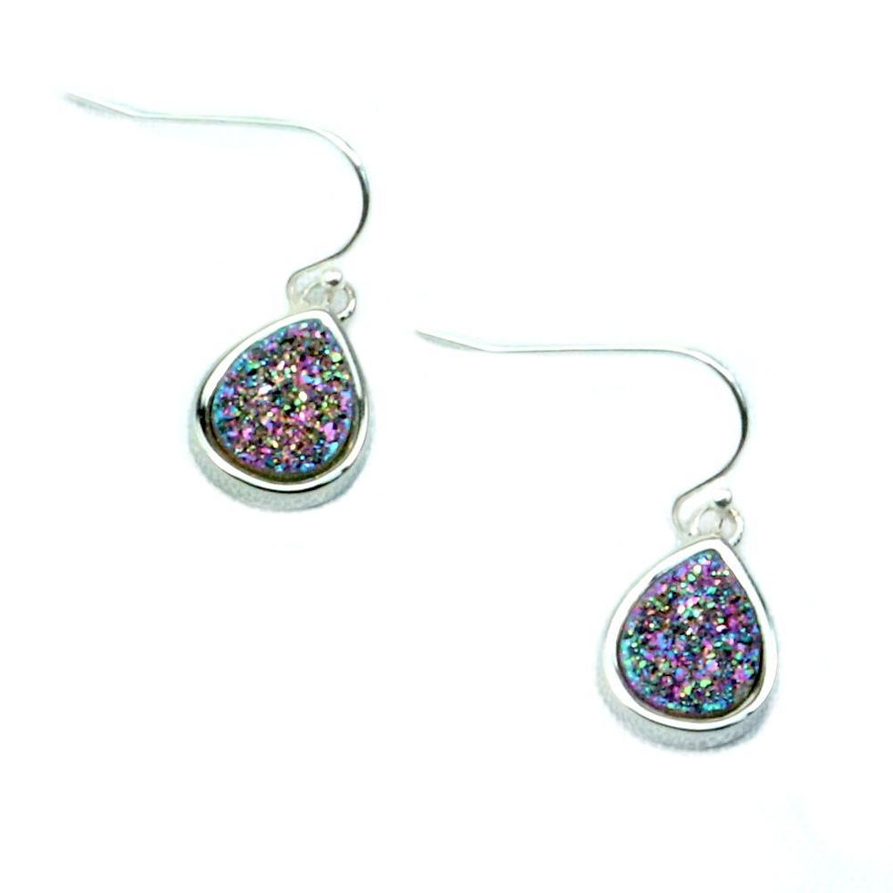 Thumbnail: 💍 Earrings: Emma Silver Drusy Teardrop