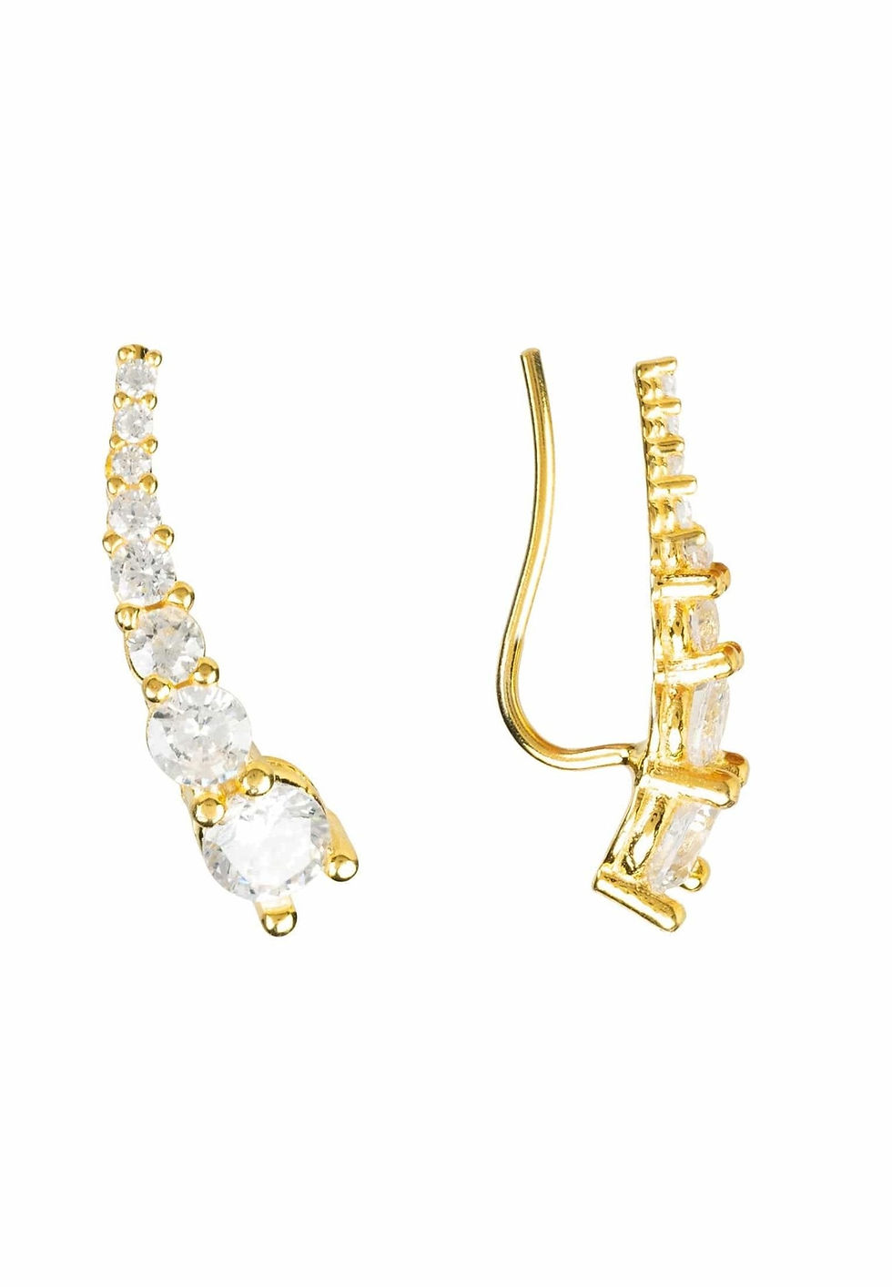الصورة المصغرة: Graduated Ear Climber Pair Gold