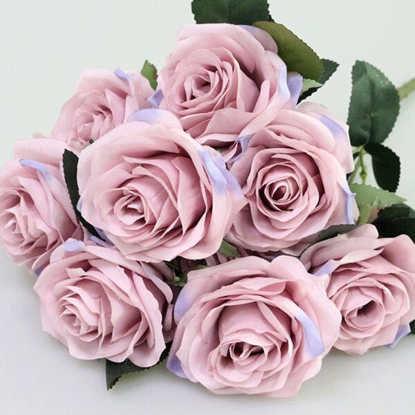 Thumbnail: 1.3.1:  Artificial Silk 1 Bunch French Rose Floral Bouquet, Fake Flower Decor