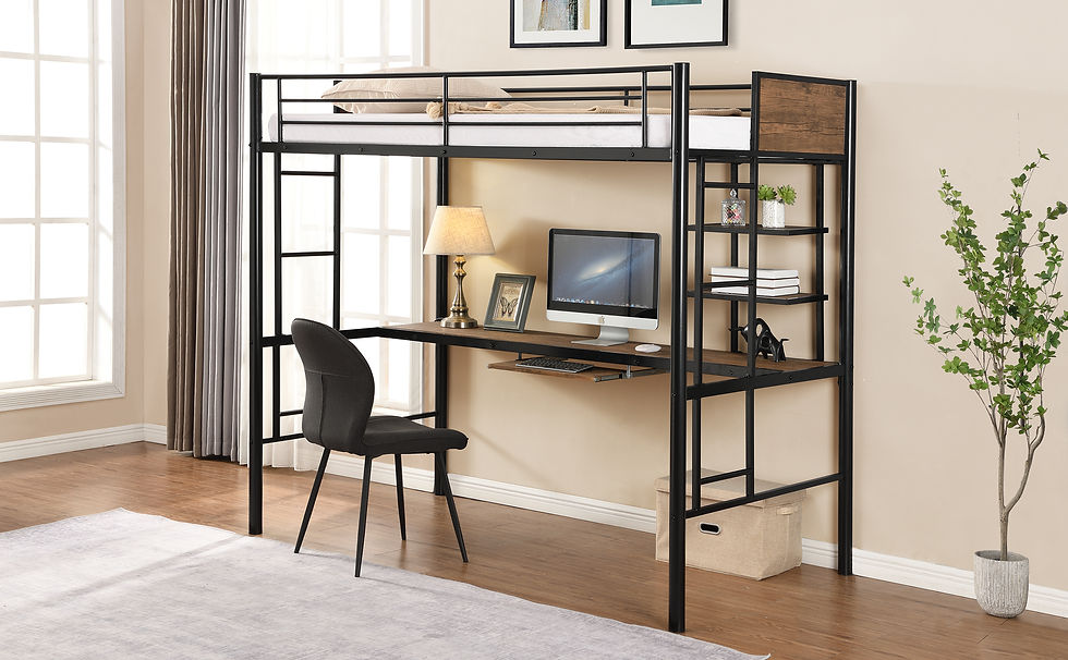 Miniaturbild: Loft bed with desk and shelf , space saving design