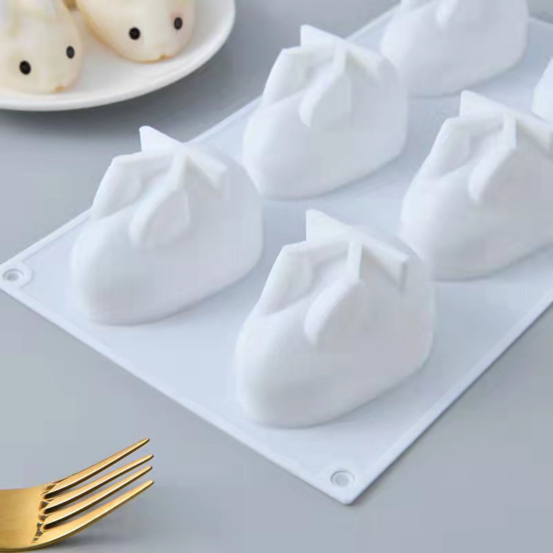 Miniaturbild: 6 Hole Easter Bunny Mould, Mousse Cake Chocolate Silicone Baking Mold