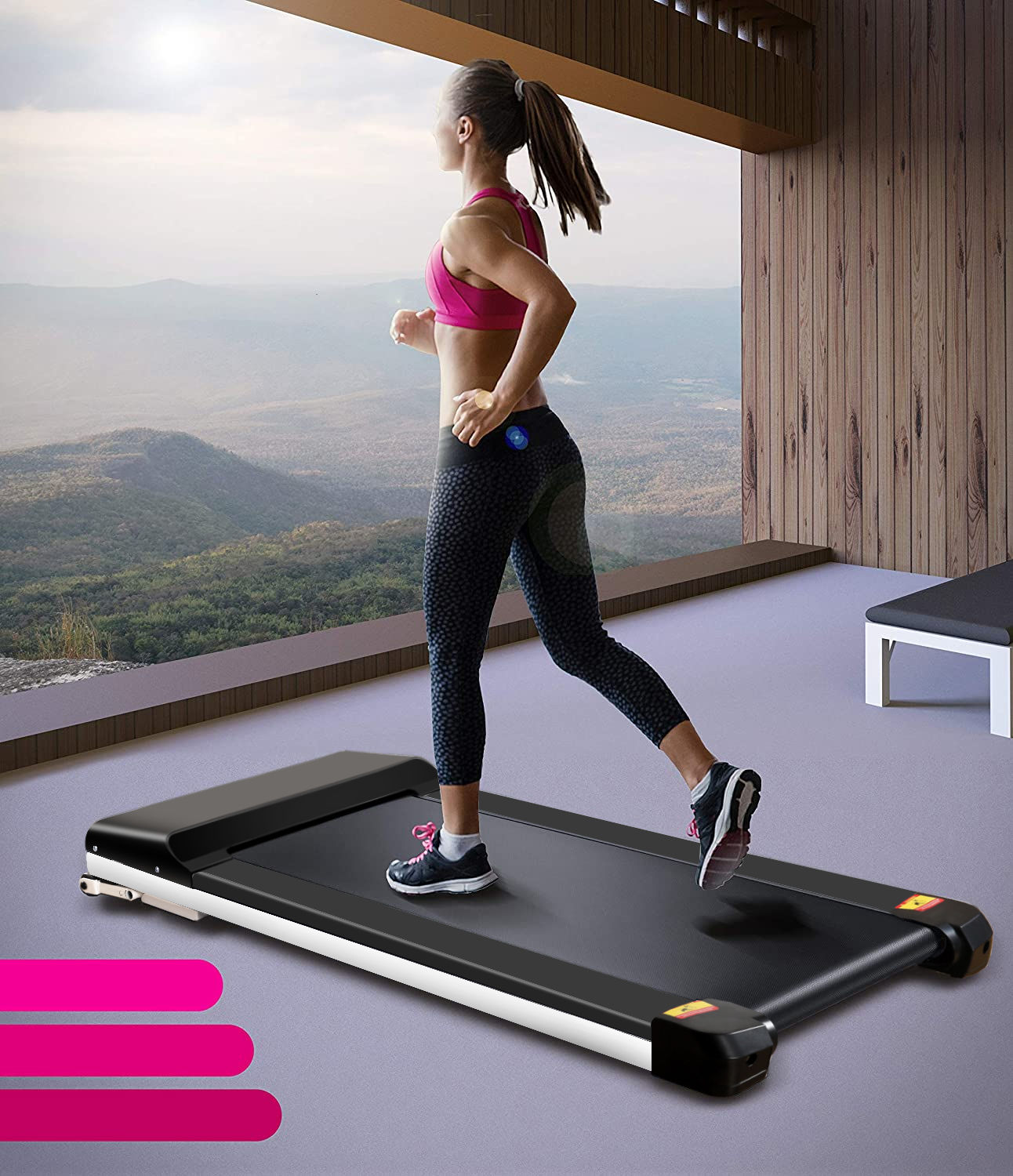 Portable Treadmill Under Desk Walking Pad Flat Slim Treadmill with LDE Display