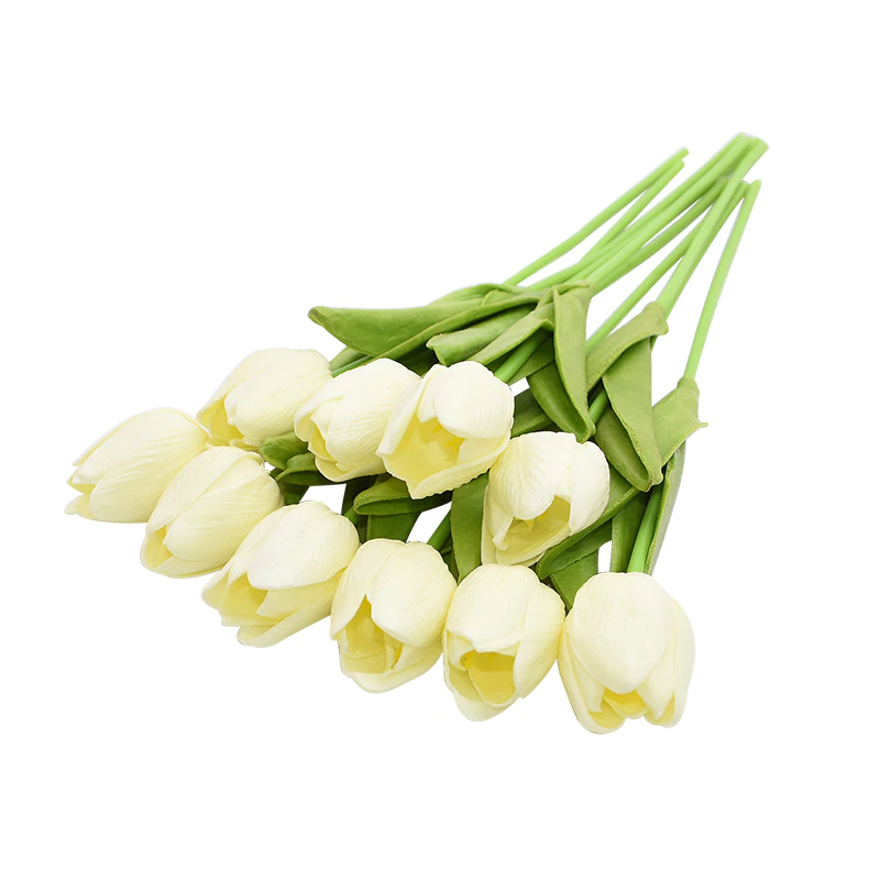 縮圖：1.3.1) 郁金香仿真花真触仿真花束假花10PCS