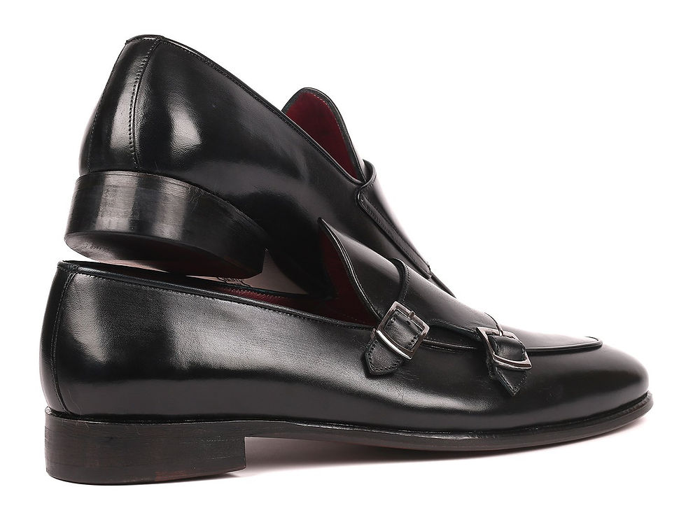 Thumbnail: 👞 Paul Parkman ♂️ Black Double Monkstrap Shoes