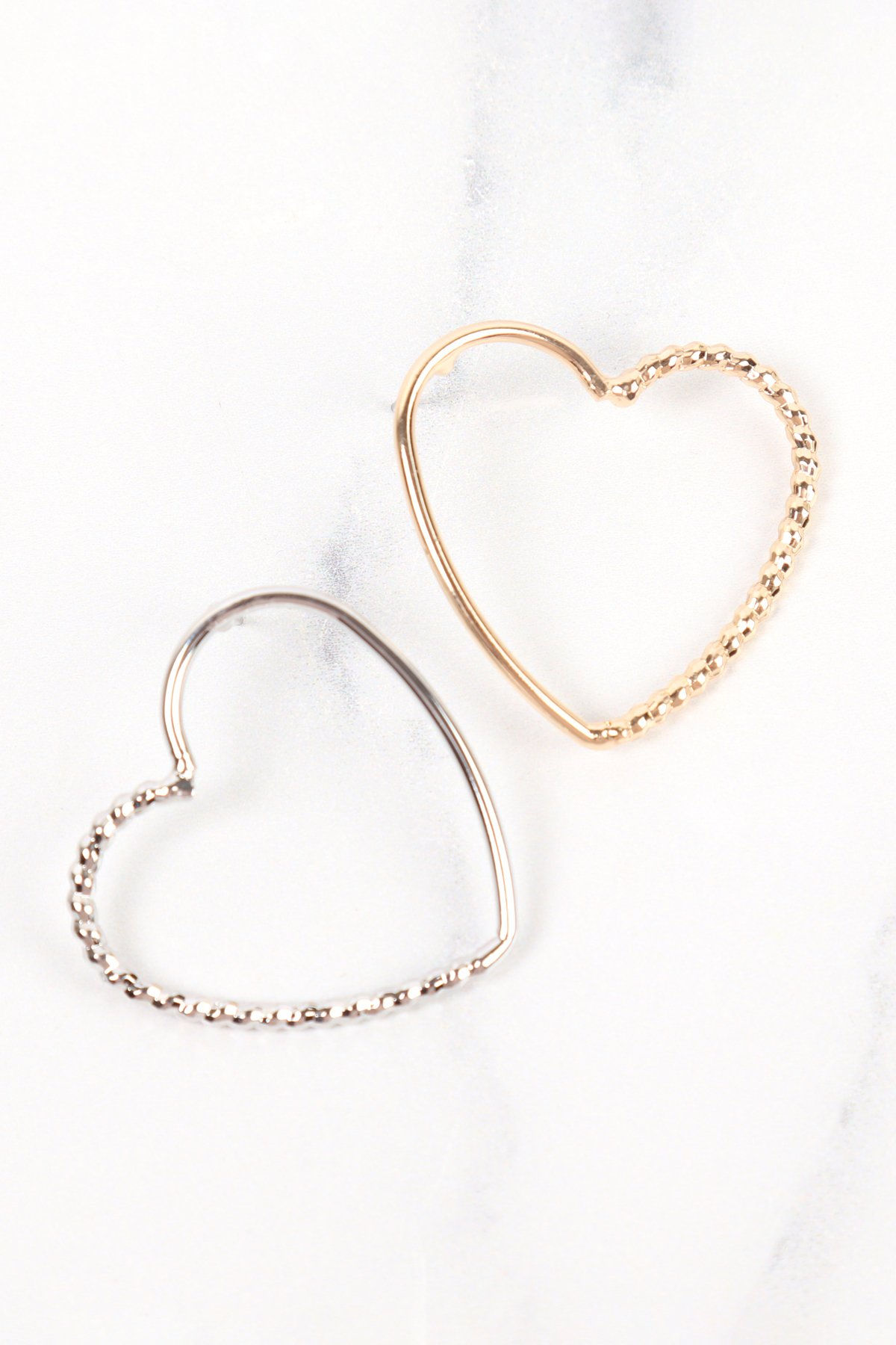 Gold Open Heart Post Earrings
