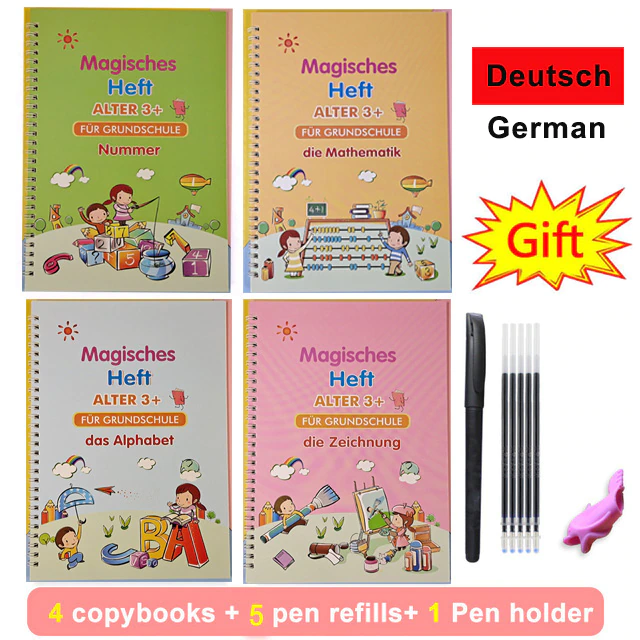 Thumbnail: Handwriting Practice Books, Learn Alphabet Painting Arithmetic Math 4 Books