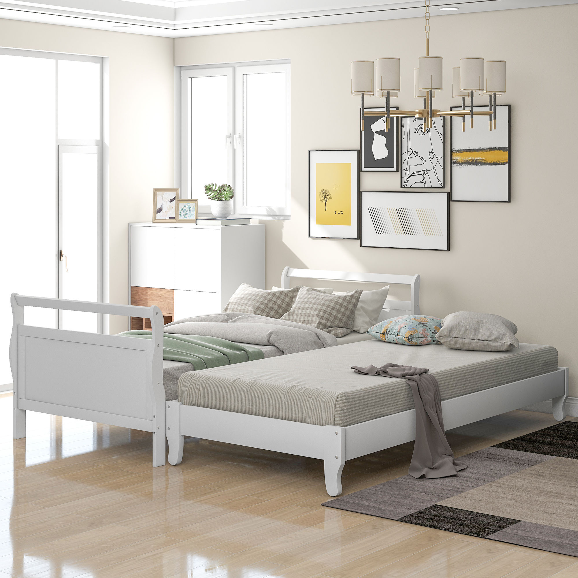 Classic Style Pine Wood Platform Bed(Expected to arrive on 7.5)