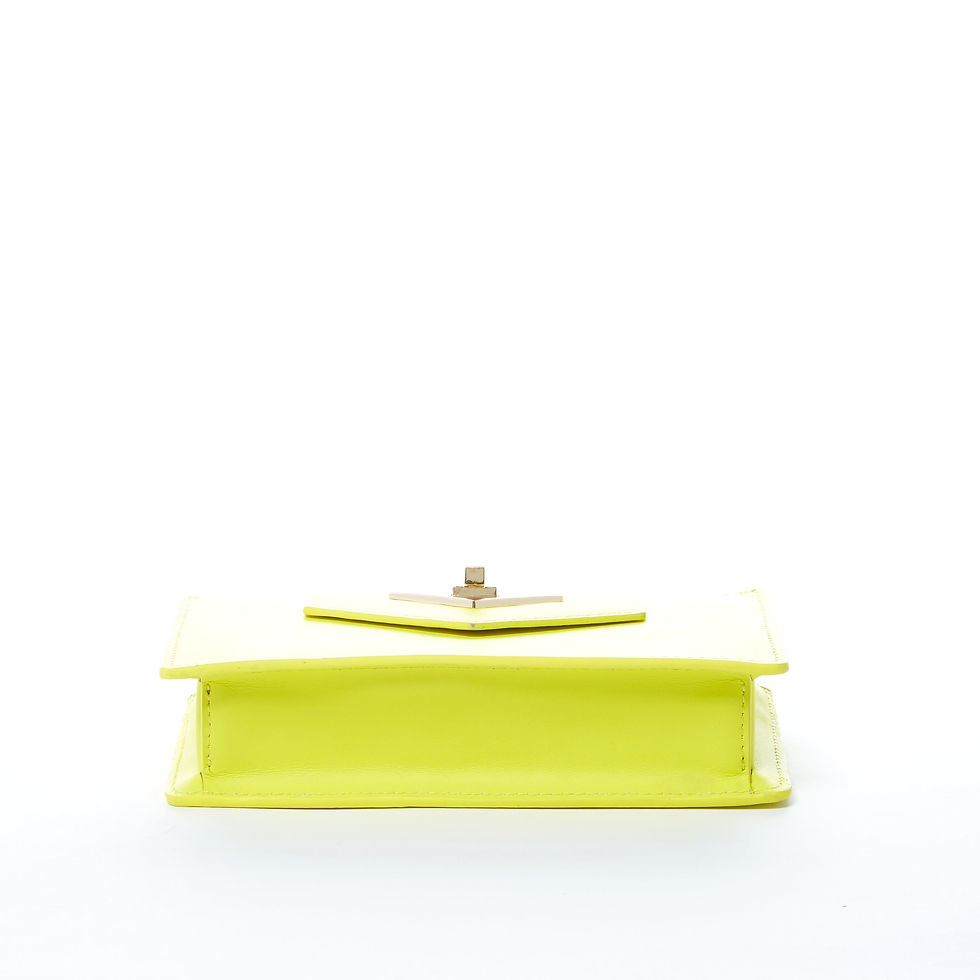 Miniature : Mary Bright Yellow Small Crossbody Leather Wristlet