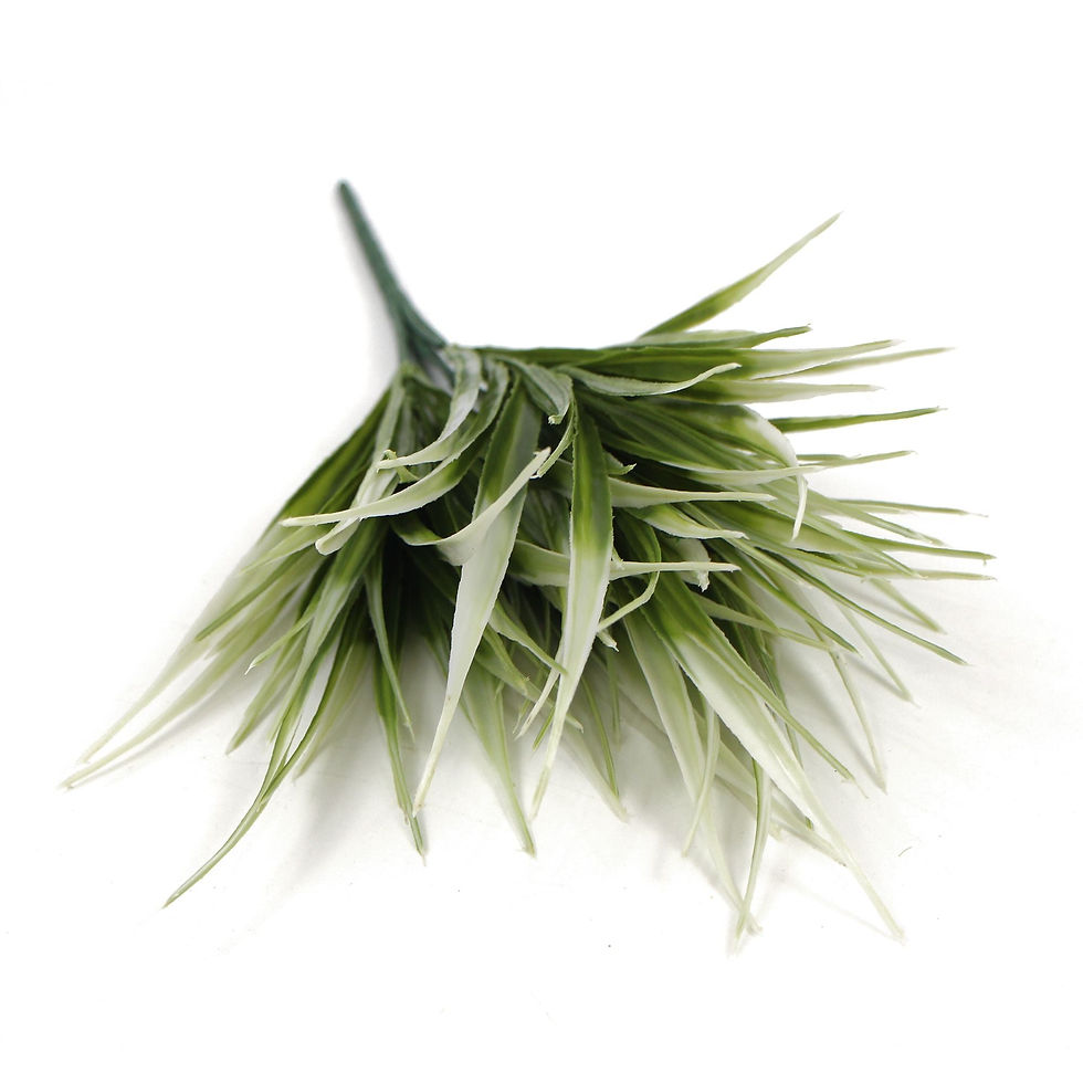 Thumbnail: 5 Pack - UV White Tipped Artificial Grass Stem - 35cm