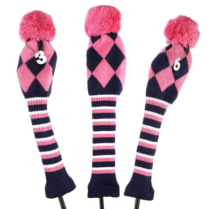 Miniatura: 5.7.1:  Golf 3pcs/Set Knitted Pom Pom Sock Covers 1-3-5 Golf Wood Headcover