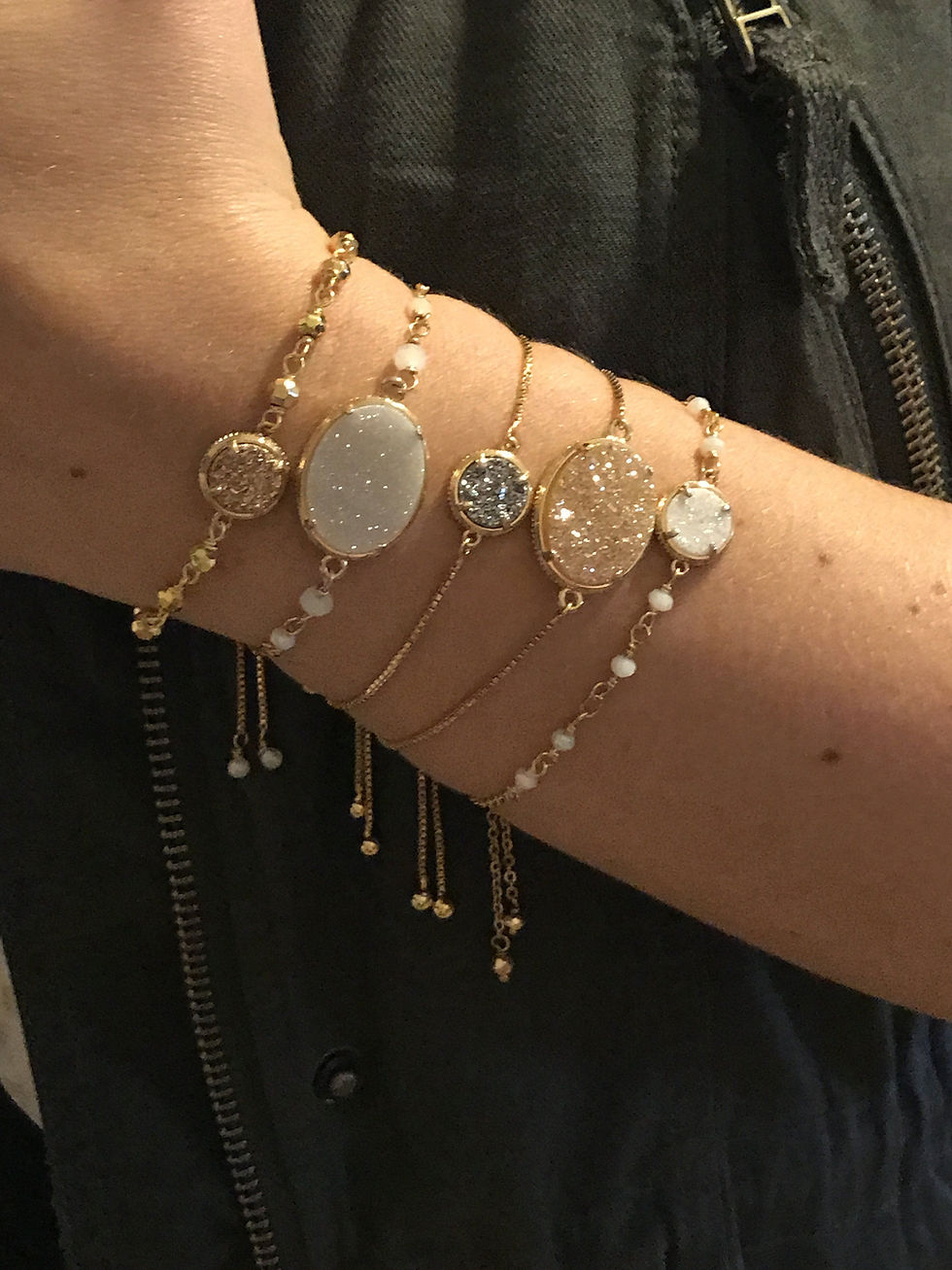 Thumbnail: 💫 Bracelet: Addison Gold Gem (Adjustable)