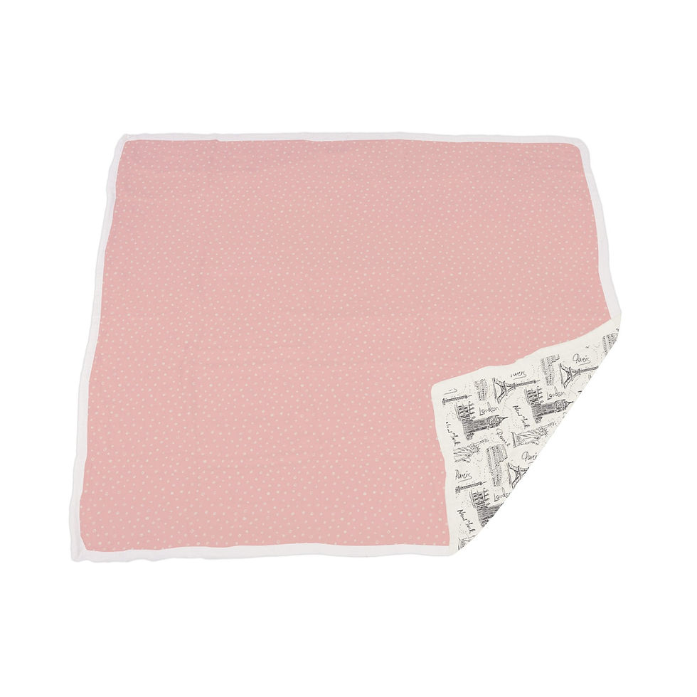 Thumbnail: 👼 Pearl Polka Dot & Cityscape Paris, New York Blanket