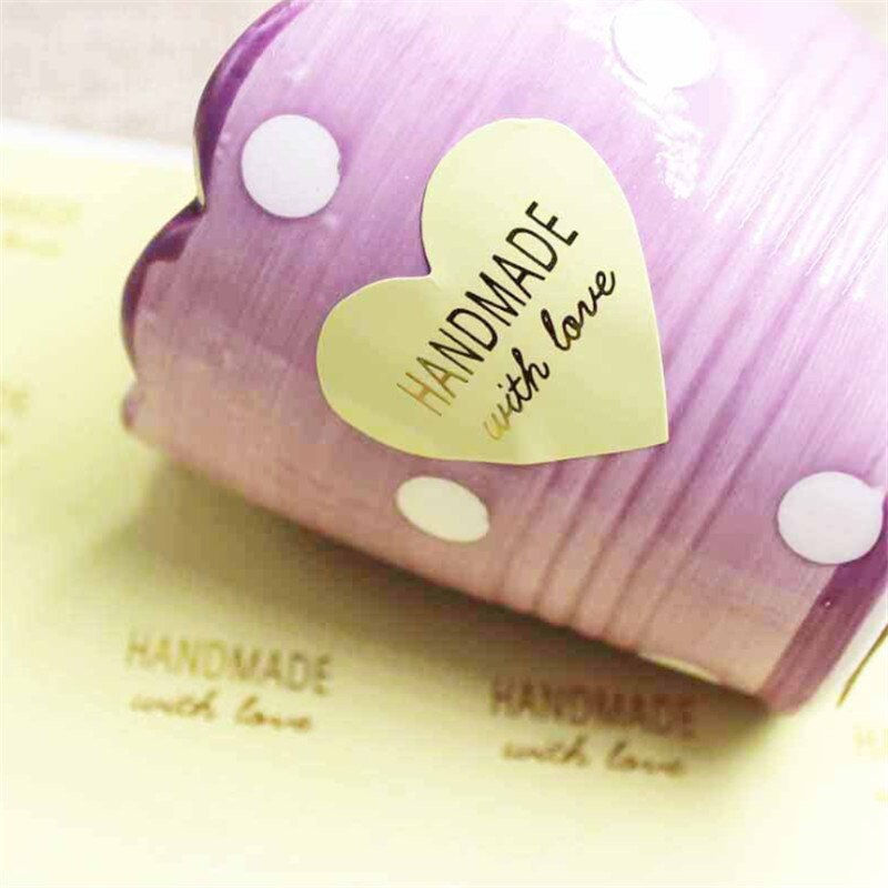 Thumbnail: Heart Design Bronzing Thank You Seal, 100 pcs DIY Multifunction Seal Stickers -