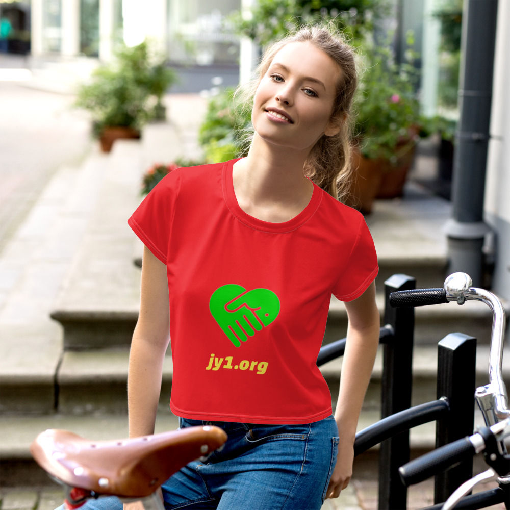 精英 吉红圆领衫 jy1.org J Red Crop Tee