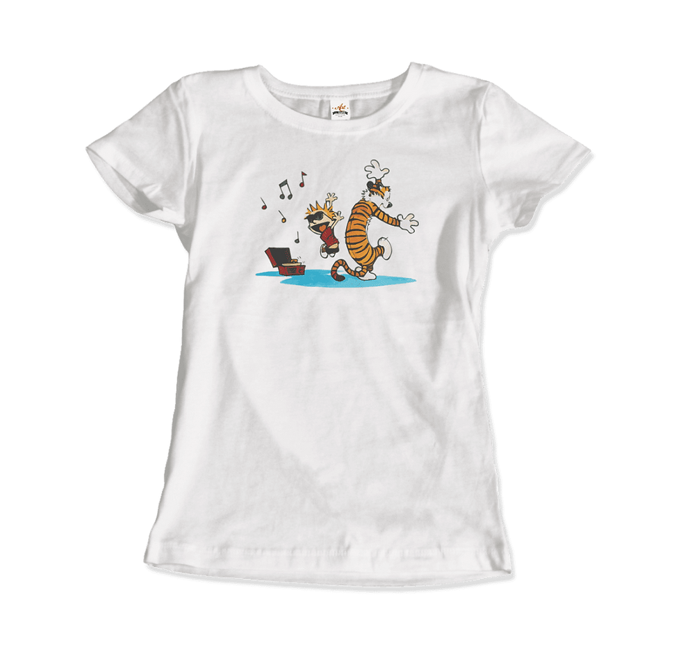 Miniatura: Calvin and Hobbes Dancing With Record Player T-Shirt