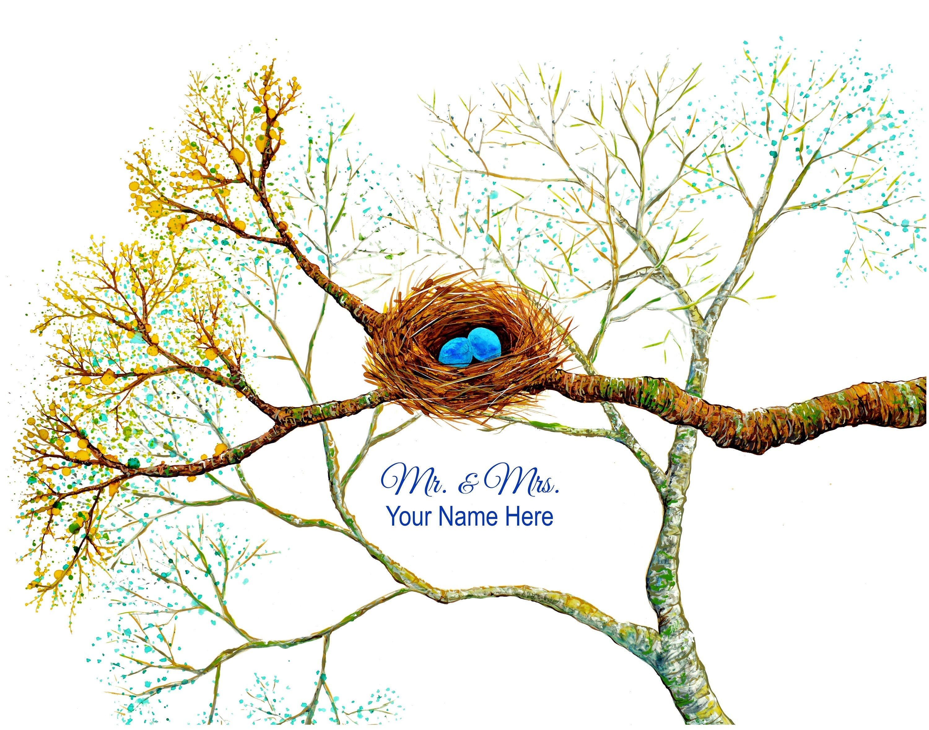 🖼️ Bird Nest- Personalized Print, 11" X 14"