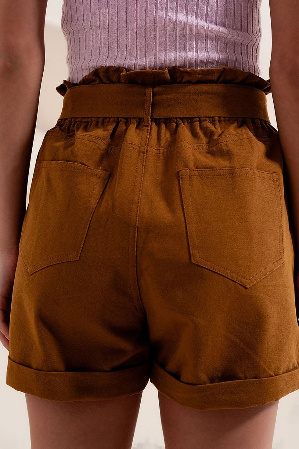 Miniature : Shorts With Belted Waist in Camel