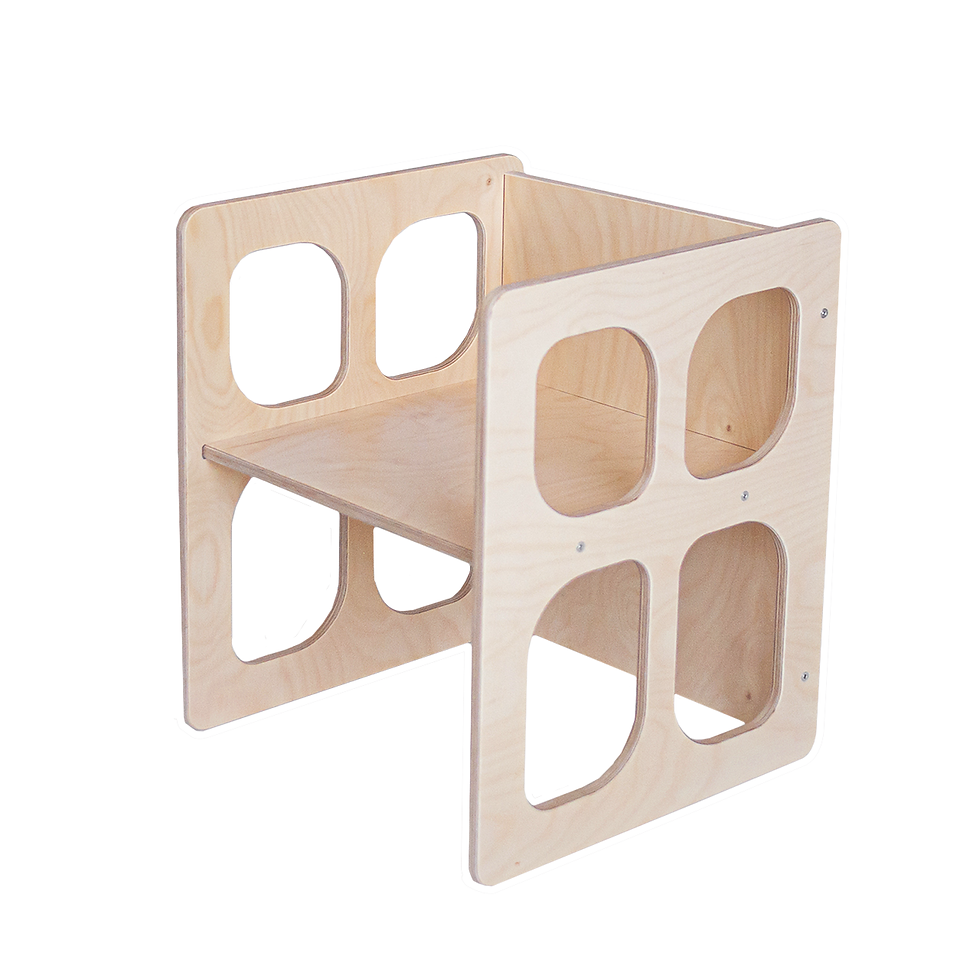 Thumbnail: The Plyman Montessori Kids Cube Chair, Natural Wooden