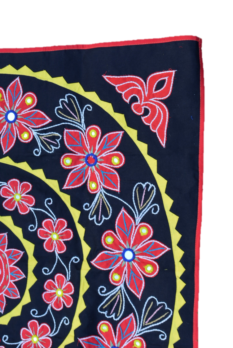Thumbnail: OMSutra Mandala Applique Boho Tapestry for Wall Decor