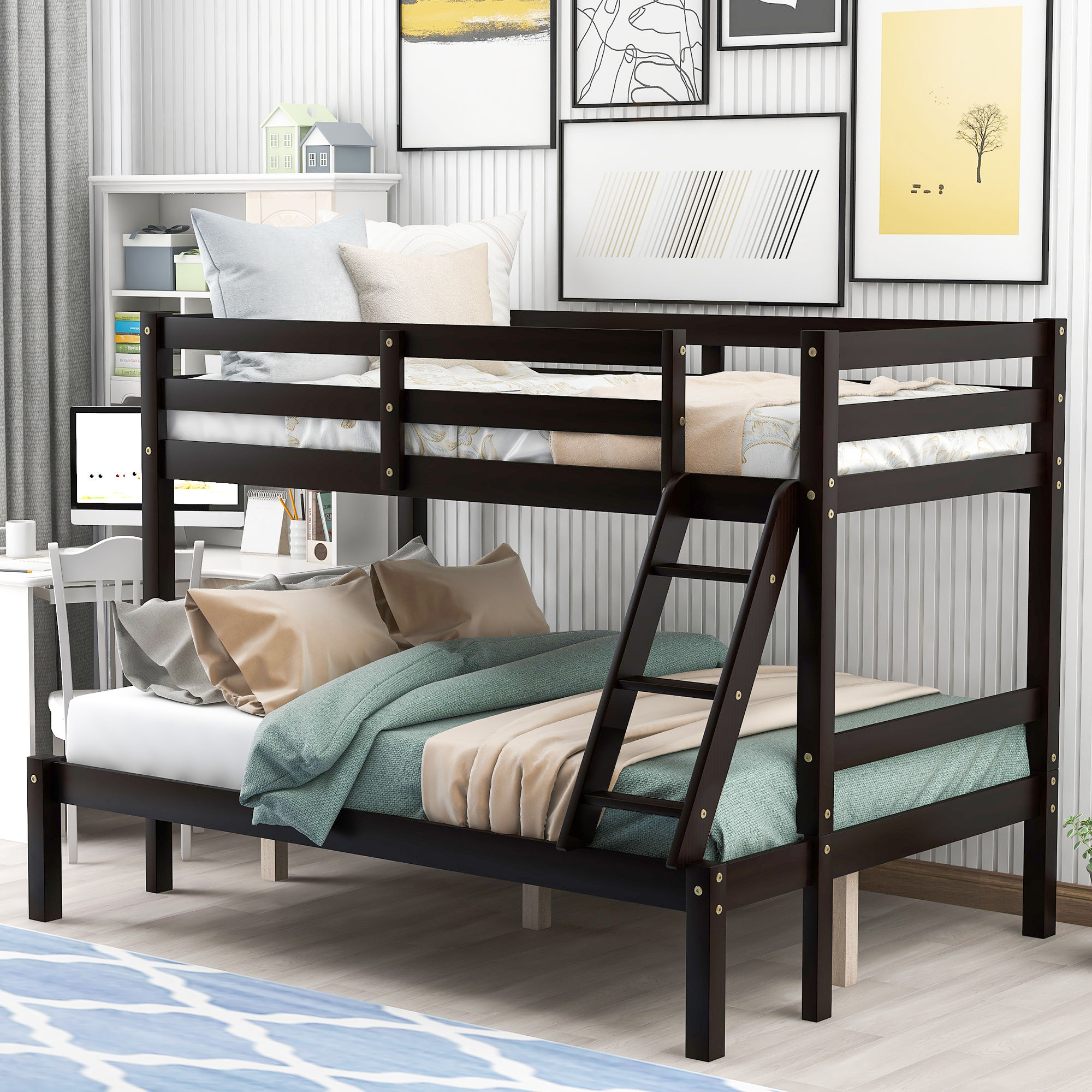 Twin over full bunk bed ( Espresso )